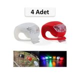 Worldtec 4 Adet Silikon Led Bisiklet Lambası Fener Ön Ve Arka Stop Işık Aydınlatma Seti