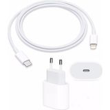 Worldway Iphone 13 Pro Max Uyumlu 20W Usb-C Güç Adaptörü + 1m Usb-C Lightning Şarj Kablosu Seti - Beyaz