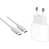 Worldway iPhone 15 Pro Max 25W Type-C Hızlı Şarj Seti Uzun Kablo Dahil - Beyaz