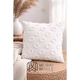 WorthWhile Nova Ekru Şönil Kırlent Kılıfı – Ekru 43x43 Cm (50x50 - 30x50 – 40x60 Ölçü Seçenekli)