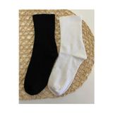 Worthy Socks 4'lü Erkek Siyah Beyaz Çizgisiz Pamuklu Kolej Tenis Çorap