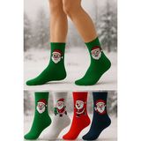 Worthy Socks 4'lü Unisex Yüksek Kaliteli Pamuklu Yılbaşı Çorap Seti 4 Çift - Çok Renkli - 36 - 44