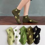 Worthy Socks 5 Çift Unisex 36-44 Beden Arası Uyumlu Orta Kalınlıkta Renkli Avakado Desenli Çorap Seti Socks Set Avakado Yarim Kolej - 36 - 44