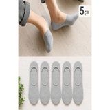 Worthy Socks 5'li Erkek Babet Görünmez Çorap Seti 5 Çift - Gri - 40 - 44