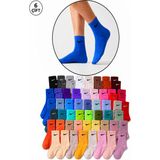 Worthy Socks 6'lı Renkli Kolej Çorap - 35 - 42 - Cok Renklı