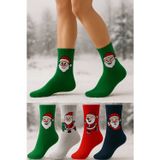 Worthy Socks Pamuklu Yılbaşı Christmas Spor Tenis Kolej Çorap 4'lü Paket