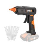 WORX 18 V (20 V Max), PowerShare 60 W akülü tutkal tabancası, maks. 200 °C, sızdırmaz, kendin yap işleri için ideal, 10 yapıştırıcı çubuğu ile, pil ve şarj cihazı teslimat kapsamına dahil değildir.