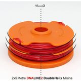 Worx WA0007 1.65MMX5METRE Çift Çıkışlı Duble Helix Spiral Burgulu Yedek Misina - Renkli