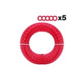 Worx Wa0209 Wg185e/Wg186e İçin 2.4Mm 20 Metre (5X 4M) Pro-Grade Spiral Burgulu Yedek Misina