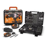 Worx Wx354.4set 20Volt/4.0Ah Li-ion Çift Akülü Kömürsüz Şarjlı Darbeli Matkap Da01903 201 Parça Delme-Vidalama Uç Seti