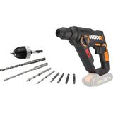 Worx WX390.9 20VOLT 1.2j Profesyonel Sds-Plus Pnömatik Şarjlı Matkap + 8 Adet Uç + Mandren (Akü Dahi - Renkli