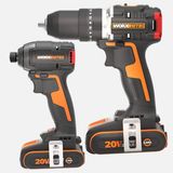 Worx WX925 20VOLT/2.0AH Çift Akülü Kömürsüz Profesyonel Şarjlı Darbeli Matkap + WX265 Kömürsüz Darbe