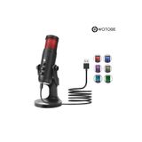 WOTOBE Ayarlanabilir RGB Renk Değiştiren USB Mikrofon, Gürültü Azaltma, PC Uyumlu
