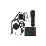WOTOBE Filtreli Condenser Mikrofon V8 Plus Ses Kartı ve Standlı Set BM600