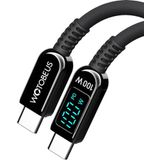 WOTOBEUS USB C - USB-C Kablosu Süper Hızlı Şarj 6.5 ft, PD 100W PPS45W, LED Ekran ve 5A E-İşaretleyici, Çinko Alaşım ve Silikon, iPhone 16 15 Pro Max, iPad, MacBook, Galaxy S24/S23 Ultra, Piksel için