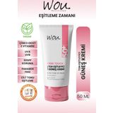 Wou Pink Touch SPF50+ Ton Eşitleyici Onarıcı Yüksek Korumalı 50 ml Güneş Kremi