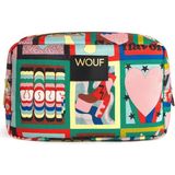 Wouf Discobabe Renkli Baskılı Kadın Makyaj Çantası 20 x 13 cm - Renkli Baskılı Şık Makyaj Çantası