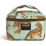 Wouf Emerald Leopard Vanity Renkli Baskılı Kadın Makyaj Çantası 20 x 12 cm - Renkli Baskılı Şık Makyaj Çantası