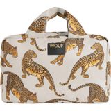 Wouf The Leopard Desenli Büyük Boy Kadın Makyaj Çantası - Renkli Baskılı Şık Makyaj Çantası