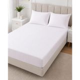 Wova Home Pearl Stripe Çift Kişilik Çarşaf Takımı%90 Pamuk 83 Tel Saten Çizgili Beyaz Lastikli Çarşaf Takımı 180x200x30 Cm