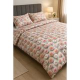 Wova Home Soft Blossom Üç Boyutlu Çift Kişilik Pamuklu Nevresim Takımı 200x220 cm Çiçek Desenli, Lastikli Çarşaflı