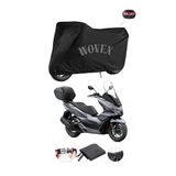 Wovex Honda Pcx 125-150cc ile Uyumlu Su Geçirmez Motosiklet Brandası, Arka Çanta Uyumlu Motor Branda, Siyah