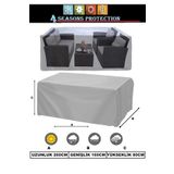 wovex Premium Kalın Bahçe Mobilya Brandası 260x160x80 Cm Masa Sandalye Koruma Örtüsü Kılıf Gri Su Geçirmez