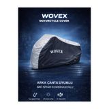 wovex RKS Bitter 50cc125cc Motosiklet Brandası Gri-Siyah Kombinasyonlu Arka Çanta Uyumlu Branda