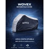 Wovex Yamaha ile Uyumlu Xmax 125 Iron Max Abs Motosiklet Brandası Gri-Siyah Kombinasyonlu Topcase Arka Çanta Uyumlu Branda