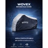 Wovex Yamaha ile Uyumlu Xmax 250 Tech Max+ Motosiklet Brandası Gri-Siyah Kombinasyonlu Arka Çanta Uyumlu Motor Branda