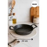 Wow Döküm Granit 22 cm Yumurta Sahanı Yapışmaz Tabanlı Siyah Renkli Tekli Tava