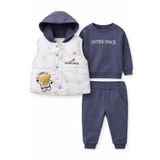 WOW Erkek Bebek 3’lü Takım Şişme Yelek Sweatshirt Pantolon
