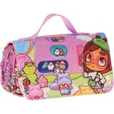 Wow Generation Kaukko Kids Taşıma Askılı Kız Çocuk Nagy Baskılı Şık Kalem Çantası (Pembe) - L5335 - 6GA-Pembe