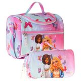 Wow Generation Kız Çocuk Butterfly (Turkuaz - Pembe) Thermo Beslenme Çantası ve Kalemlik Seti - SETWG-W6076