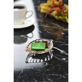 Wow Home Mini Gold Yaldızlı 6\'lı Yaprak Model Cam Sosluk Lokumluk Sunumluk Set - Altın