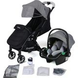 Wow Kabin Boy Tek Elle Kolay Katlanır Travel Bebek Arabası Autofold Grey Black