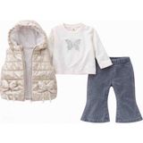 Wow Kız Çocuk 3’lü Takım (Şişme Yelek + Sweatshirt + Pantolon) - 24 Ay - 001-Krem