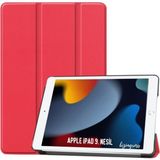 wowacs Apple iPad 9 Kılıf 9. Nesil 10.2 Smart Folio Cover Akıllı Uyku Modlu Pu Deri Standlı Tablet Kılıfı - iPad 9.Nesil 10.2 - Kırmızı