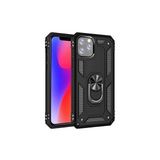 Wowacs Apple iPhone 11 Pro ile Uyumlu Kılıf Tam Koruma Yüzüklü Standlı Tank Gövdeli Telefon Kılıfı Kapak - Siyah