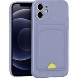 Wowacs Apple iPhone 11 Uyumlu Arka Kamera Korumalı Kart Koyulabilen Silikon Kartlıklı Kılıf Kapak - Lila