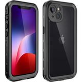 Wowacs Apple iPhone 13 ile Uyumlu Kılıf Su Geçirmez 360 Derece Koruma Waterproof Telefon Kılıfı - Siyah