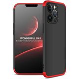 Wowacs Apple iPhone 13 Pro ile Uyumlu Kılıf 3 Parçalı Tam Koruma Dayanıklı Soft Ince Kılıf - Siyah - Kırmızı