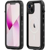 Wowacs Apple iPhone 14 Plus ile Uyumlu Kılıf Su Geçirmez 360 Derece Koruma Waterproof Telefon Kılıfı - Siyah