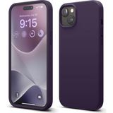 Wowacs Apple iPhone 15 Plus ile Uyumlu Telefon Kılıfı Kadife Iç Yüzey Soft Tasarım Lansman Kılıf - Derin Mor