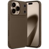 Wowacs Apple iPhone 17 Pro Uyumlu Kılıf Karbon Tasarım Kamera Korumalı Silikon Telefon Kılıfı Kapak - Kahverengi