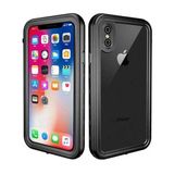 Wowacs Apple iPhone x ile Uyumlu Kılıf Su Geçirmez 360 Derece Koruma Waterproof Telefon Kılıfı - Siyah