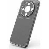 Wowacs Honor Magic 8 Lite Uyumlu Kılıf Karbon Tasarım Kamera Korumalı Silikon Telefon Kılıfı Kapak - Gri