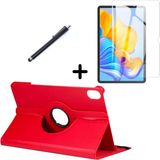 Wowacs Huawei Honor Pad 8 12 Inç Uyumlu 360° Dönebilen Standlı Tablet Kılıfı Ekran Koruyucu ve Kalem Seti - Kırmızı