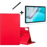 Wowacs Huawei Matepad 11" 2023 360° Dönebilen Standlı Tablet Kılıfı Ekran Koruyucu ve Kalem Seti Kırmızı - MatePad 11 2023