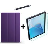 Wowacs Huawei Matepad Se 10.4 Inç Uyumlu Uyku Modlu Smart Tablet Kılıfı Ekran Koruyucu ve Kalem Seti - Mor